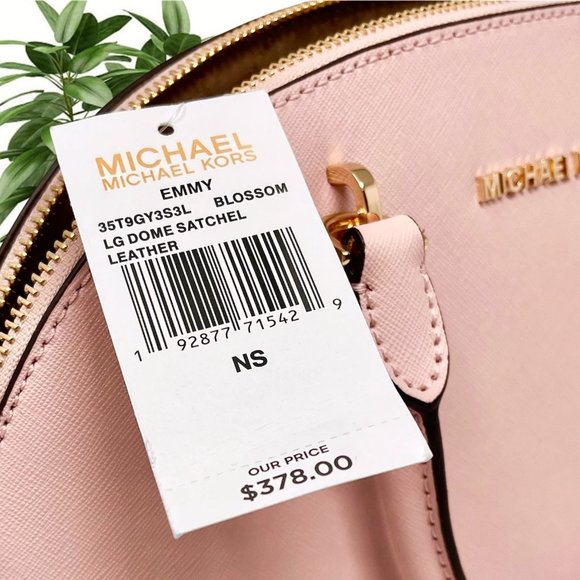 NWT MICHAEL KORS Emmy Large Dome Satchel in Blossom Pink display picture 3